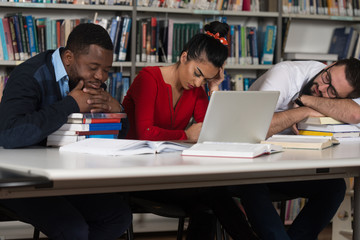 Students Sleeping In Library