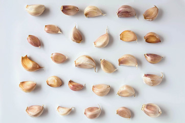 clove garlic isolated on white background