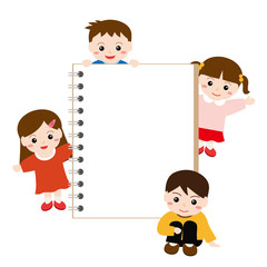 子供たちと白紙のノート