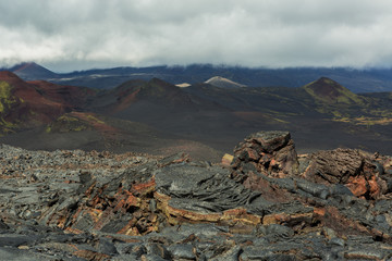 Lava field at Tolbachik volcano, after eruption in 2012, Klyuchevskaya Group of Volcanoes