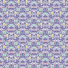 Naklejka premium Vintage abstract curly seamless pattern.