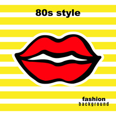 Sweet Kiss. Fashion card in pop art style