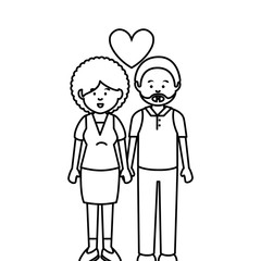 Fototapeta na wymiar cute lovers couple ethnicity vector illustration design