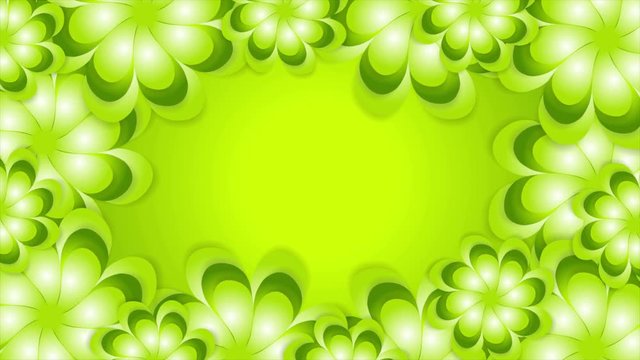 Green spring and summer abstract flowers graphic motion design