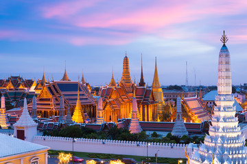 Landmark of Bangkok, Thailand. This is Wat Phra Keao and Grand Palace.