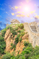 majestic Great Wall of China at sunset