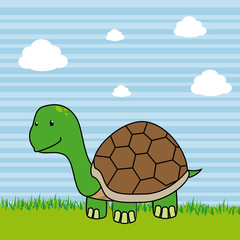 Pet design over landscape background, vector illustration