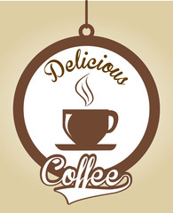 Coffee design over beige background, vector illustration