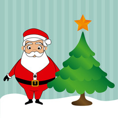 Merry christmas design over lines background, vector illustration
