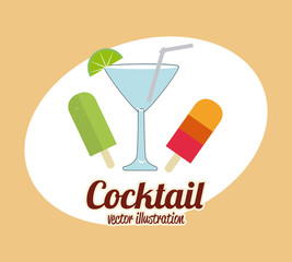 Summer design over yellow background, vector illustration