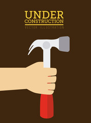 Construction design over brown background, vector illustration