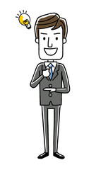 男性ビジネスマン：納得、アイデア、気がつく