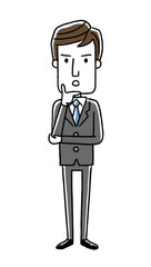 男性ビジネスマン：考える、疑問