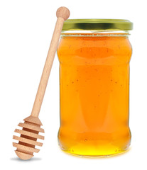 honey and a dipper isolated