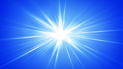 Blue rays shining abstract background