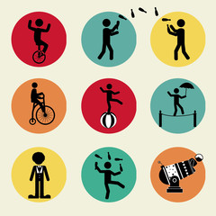 Circus design over yellow background, vector illustration