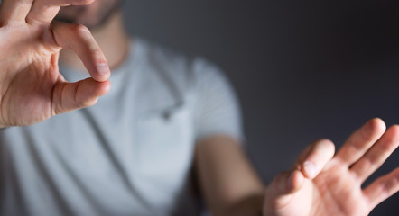 Businessman showing his empty hand
