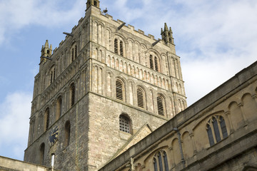 Fototapeta na wymiar Tower of Tewkesbury Abbey Church
