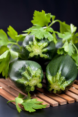 Green zucchini with parsley
