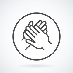 Obraz premium Black flat icon gesture hand of a human applause, bravo