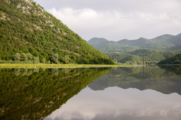 Naklejka na ściany i meble Quiet waters of Lake Skadar in Montenegro