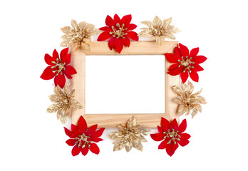 Wooden frame decorated with flowers