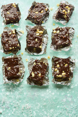 Fudgy chocolate nut squares