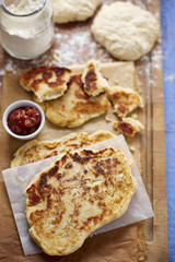 Homemade naan bread