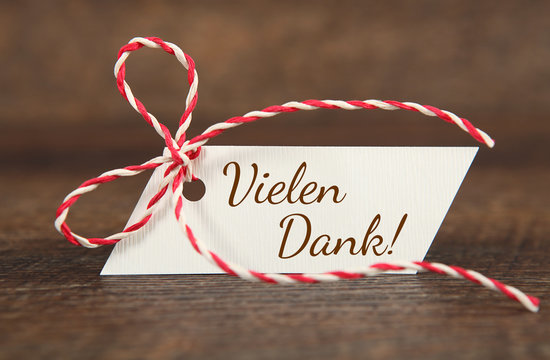 Karte mit Aufschrift: Vielen Dank!
