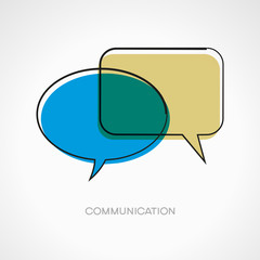 speech bubble.Doodle vector illustration. Communication concept. The file is saved in the version 10 EPS. 