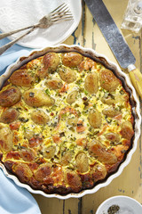 Crustless smoked salmon quiche