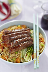 Steak pak choi stir fry