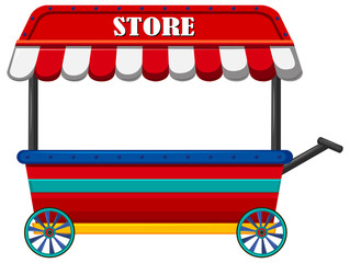 Shop on wheels with red roof