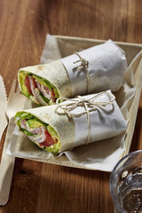 Spicy BLT bacon lettuce tomato wrap