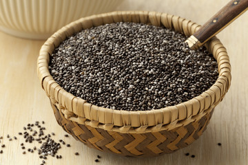 Chia seeds in a basket