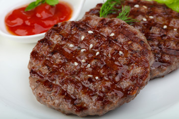 Grilled burger cutlet