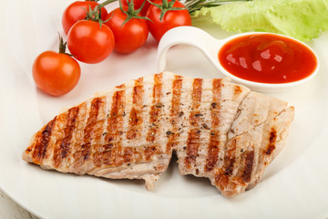 Grilled port steak