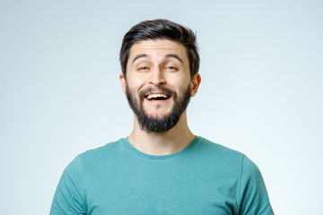Fototapeta premium Portrait of handsome positive young man