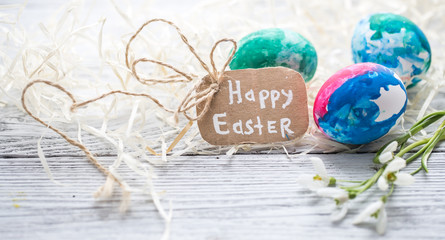 Easter composition with flowers