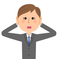 ビジネスマン　慌てる