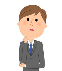 ビジネスマン　考える