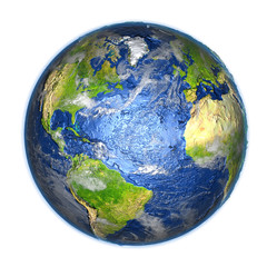 Northern Hemisphere on Earth isolated on white