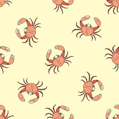 Seamless pattern with crab
