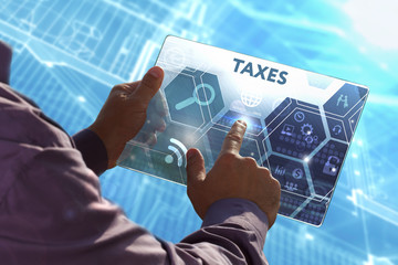  Business, Technology, Internet and network concept . Young business man working on the tablet of...