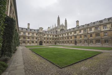 A Cambridge university square and buildings
