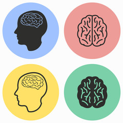 Brain icon set.