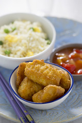 Sweet sour chicken with rice