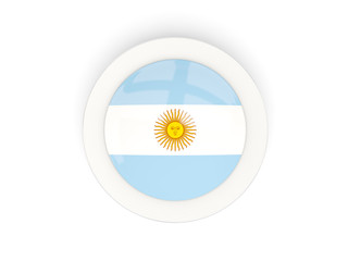 Round flag of argentina with carbon frame