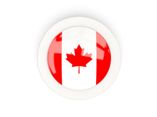 Round flag of canada with carbon frame