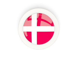Obraz premium Round flag of denmark with carbon frame
